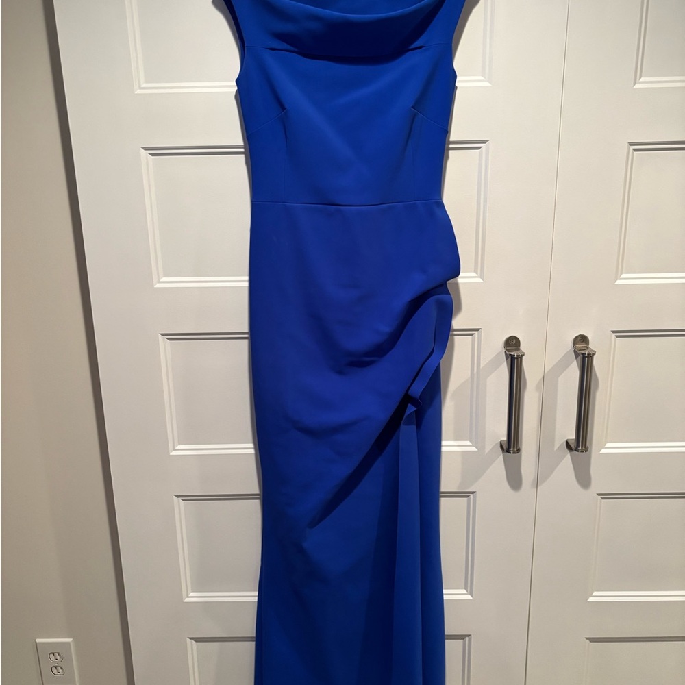 Chiara Boni Blue Ruched Gown